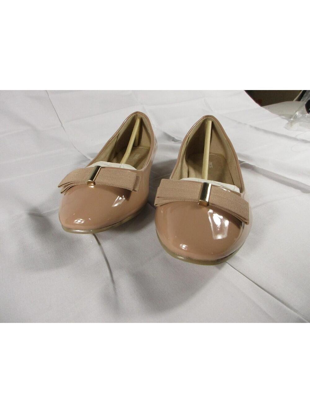 Asos Design Womens Wide Fit Luna Bow Ballet Flats Beige Size US9 UK7 - Picture 3 of 8